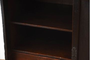 アンティーク家具　古民具・骨董　古い木が味わい深いアンティーク帳場戸棚