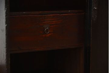 アンティーク家具　古民具・骨董　古い木が味わい深いアンティーク帳場戸棚