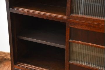 アンティーク家具　和製アンティーク　モールガラス入り!前面欅材の引き出し5杯付きキャビネット