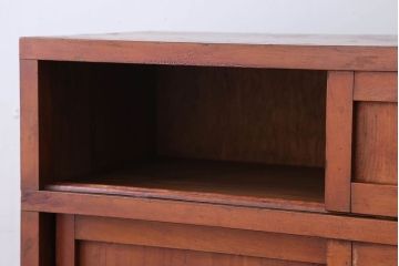 アンティーク家具　和製アンティーク　古い木製のナチュラルな木味の収納戸棚(下駄箱)