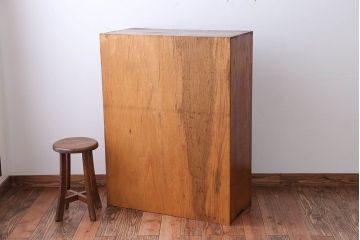 アンティーク家具　和製アンティーク　古い木製のナチュラルな木味の収納戸棚(下駄箱)