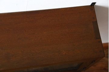 アンティーク家具　和製アンティーク　気泡ガラス入り!古い木製の壁掛け収納棚(ウォールキャビネット)
