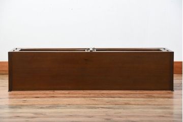 アンティーク家具　和製アンティーク　気泡ガラス入り!古い木製の壁掛け収納棚(ウォールキャビネット)
