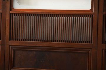 古民具・骨董　裏ガラス付き!上質な作り込みのアンティーク格子戸4枚セット