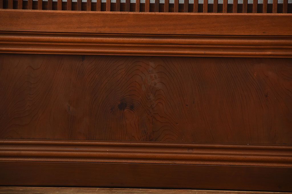 古民具・骨董　裏ガラス付き!上質な作り込みのアンティーク格子戸4枚セット