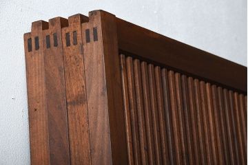 古民具・骨董　裏ガラス付き!上質な作り込みのアンティーク格子戸4枚セット