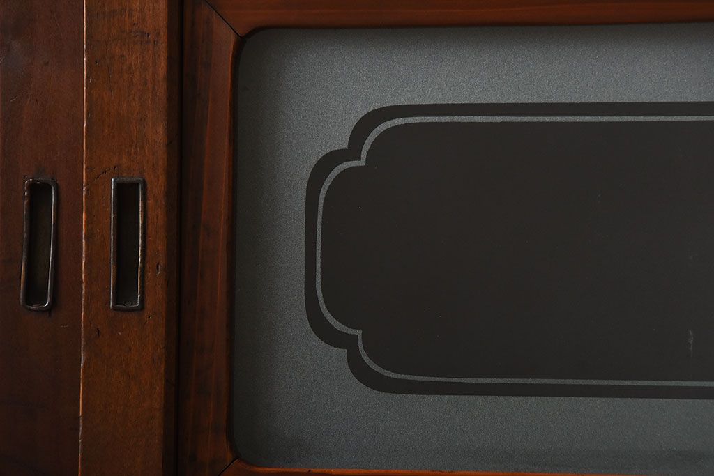 古民具・骨董　裏ガラス付き!上質な作り込みのアンティーク格子戸4枚セット