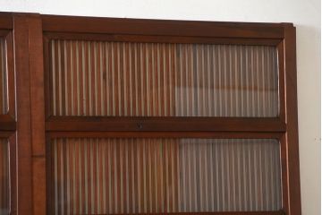 古民具・骨董　裏ガラス付き!上質な作り込みのアンティーク格子戸4枚セット