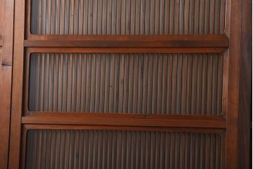 古民具・骨董　裏ガラス付き!上質な作り込みのアンティーク格子戸4枚セット