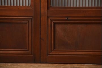 古民具・骨董　裏ガラス付き!上質な作り込みのアンティーク格子戸4枚セット