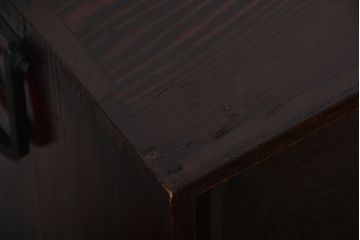 アンティーク家具　和製アンティーク　前面欅材!古い木製の脚付き時代箪笥ローボード