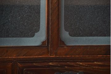 アンティーク家具　和製アンティーク　前面欅材!古い木製の脚付き時代箪笥ローボード