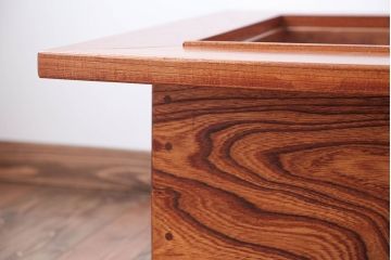 アンティーク雑貨　中古　民芸家具　テーブルとしても使える!総欅材の蓋付き関西火鉢