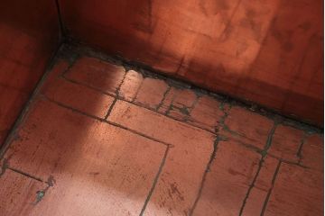 アンティーク雑貨　中古　民芸家具　テーブルとしても使える!総欅材の蓋付き関西火鉢