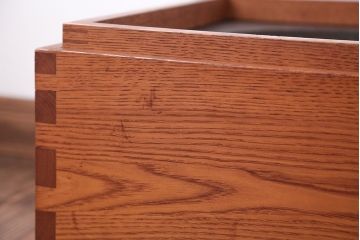 中古　民芸家具　総栗材のモダンな火鉢