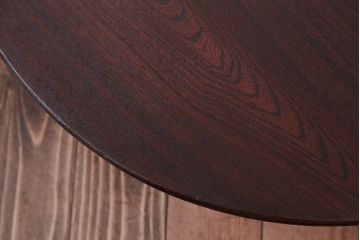 レトロ家具　昭和レトロ　古い木製のアンティーク丸型ちゃぶ台(1)
