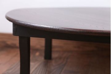 レトロ家具　昭和レトロ　古い木製のアンティーク丸型ちゃぶ台(1)