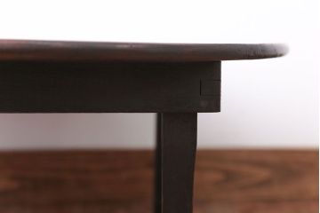 レトロ家具　昭和レトロ　古い木製のアンティーク丸型ちゃぶ台(1)