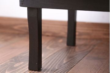 レトロ家具　昭和レトロ　古い木製のアンティーク丸型ちゃぶ台(1)