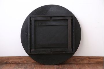 レトロ家具　昭和レトロ　古い木製のアンティーク丸型ちゃぶ台(1)