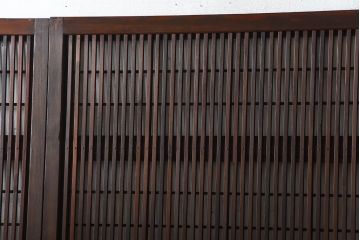 アンティーク　モールガラス入り!古い木の格子戸4枚セット