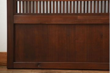 アンティーク　モールガラス入り!古い木の格子戸4枚セット