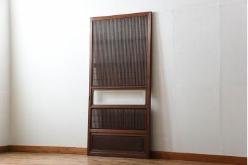 古民具・骨董　裏障子付き!腰板欅材の上質なアンティーク格子戸(1)