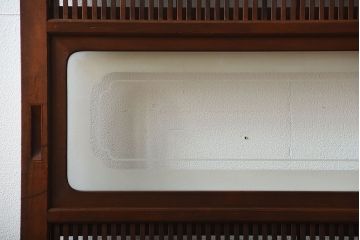 古民具・骨董　裏障子付き!腰板欅材の上質なアンティーク格子戸(1)
