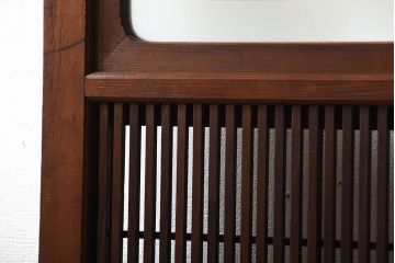 古民具・骨董　裏障子付き!腰板欅材の上質なアンティーク格子戸(1)