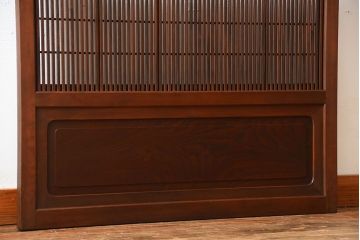 古民具・骨董　裏障子付き!腰板欅材の上質なアンティーク格子戸(1)