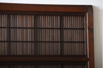 古民具・骨董　裏障子付き!腰板欅材の上質なアンティーク格子戸(1)