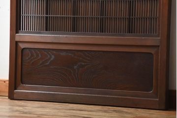 古民具・骨董　裏障子付き!腰板欅材の上質なアンティーク格子戸(1)
