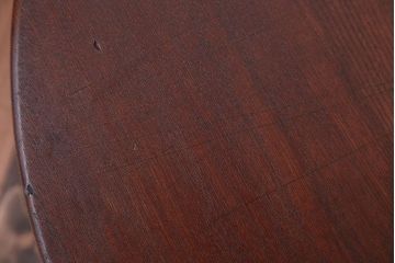 レトロ家具　昭和レトロ　古い木製のアンティーク丸型ちゃぶ台(2)