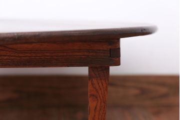 レトロ家具　昭和レトロ　古い木製のアンティーク丸型ちゃぶ台(2)