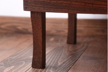 レトロ家具　昭和レトロ　古い木製のアンティーク丸型ちゃぶ台(2)