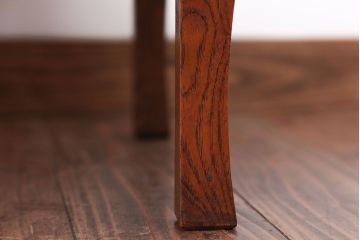 レトロ家具　昭和レトロ　古い木製のアンティーク丸型ちゃぶ台(2)