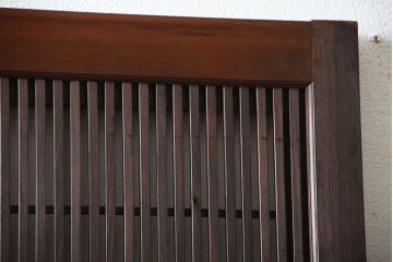 古民具・骨董　裏障子付き!腰板欅材の上質なアンティーク格子戸(2)