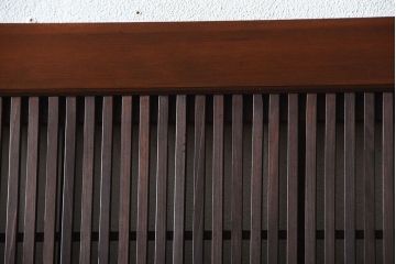 古民具・骨董　裏障子付き!腰板欅材の上質なアンティーク格子戸(2)