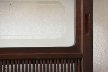 古民具・骨董　裏障子付き!腰板欅材の上質なアンティーク格子戸(2)