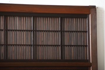 古民具・骨董　裏障子付き!腰板欅材の上質なアンティーク格子戸(2)