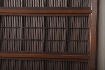 古民具・骨董　裏障子付き!腰板欅材の上質なアンティーク格子戸(2)