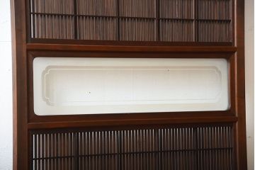 古民具・骨董　裏障子付き!腰板欅材の上質なアンティーク格子戸(2)