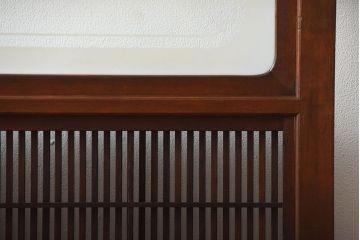 古民具・骨董　裏障子付き!腰板欅材の上質なアンティーク格子戸(2)