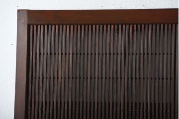 古民具・骨董　裏障子付き!腰板欅材の上質なアンティーク格子戸(3)