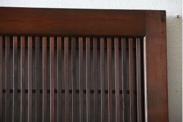 古民具・骨董　裏障子付き!腰板欅材の上質なアンティーク格子戸(3)