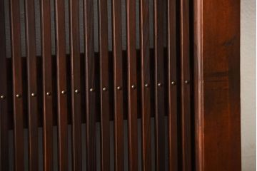 古民具・骨董　裏障子付き!腰板欅材の上質なアンティーク格子戸(3)