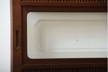 古民具・骨董　裏障子付き!腰板欅材の上質なアンティーク格子戸(3)