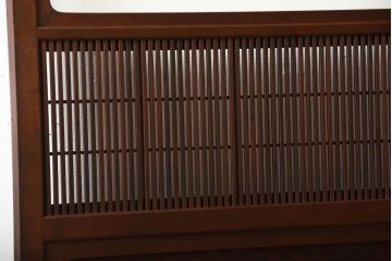 古民具・骨董　裏障子付き!腰板欅材の上質なアンティーク格子戸(3)