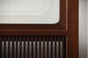古民具・骨董　裏障子付き!腰板欅材の上質なアンティーク格子戸(3)