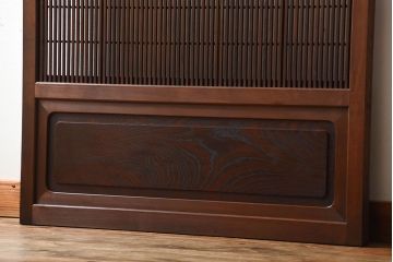古民具・骨董　裏障子付き!腰板欅材の上質なアンティーク格子戸(3)